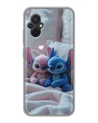 Чехол для Xiaomi POCO M5 с картинкой «Плюшевые Стич Ангел»
