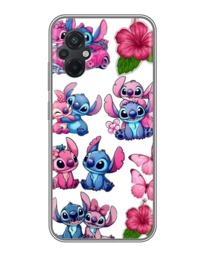 Чехол для Xiaomi POCO M5 с картинкой «Стикеры Stitch и Angel»