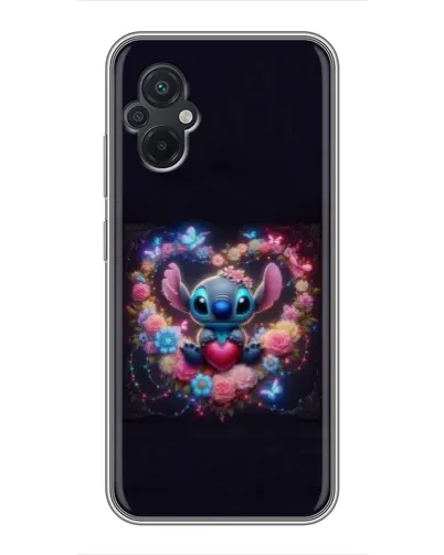 Чехол для Xiaomi POCO M5 с картинкой «Stitch в цветах»