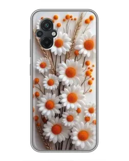 Чохол для Xiaomi POCO M5 з картинкою «Білі сухоцвіти»