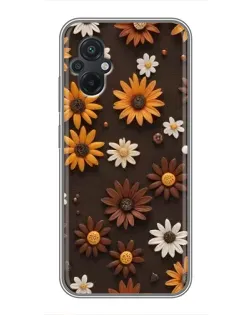 Чохол для Xiaomi POCO M5 з картинкою «Візерунок з маленьких соняшників»