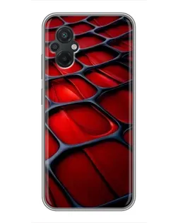 Чохол для Xiaomi POCO M5 з картинкою «Червона глянцева сітка»