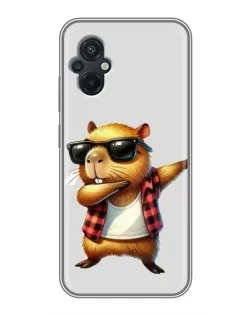 Чохол для Xiaomi POCO M5 з картинкою «Капібара репер даб»