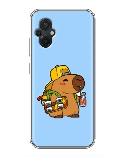 Чохол для Xiaomi POCO M5 з картинкою «Капібара на скейті»