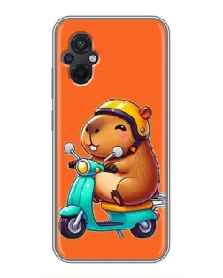 Чохол для Xiaomi POCO M5 з картинкою «Капібара на скутері»