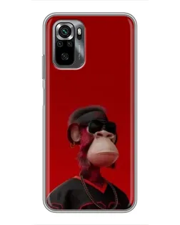Чехол для Xiaomi POCO M5s с картинкой «Bored Ape в красном» Чехол для Xiaomi POCO M5s с картинкой «Bored Ape в красном»