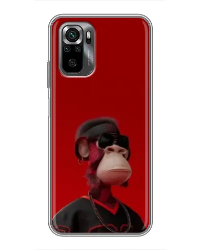 Чехол для Xiaomi POCO M5s с картинкой «Bored Ape в красном»
