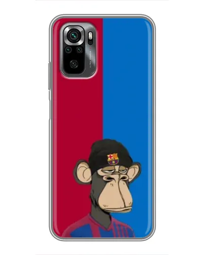 Чехол для Xiaomi POCO M5s с картинкой «Bored Ape — фанат Барсы»