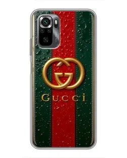 Чехол для Xiaomi POCO M5s с картинкой «Gucci — фирменная полоса и золото» Чехол для Xiaomi POCO M5s с картинкой «Gucci — фирменная полоса и золото»