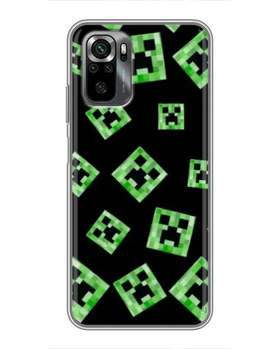 Чехол для Xiaomi POCO M5s с картинкой «Паттерн с криперами»