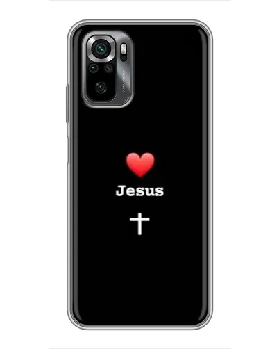 Чехол для Xiaomi POCO M5s с картинкой «Сердце - Jesus»