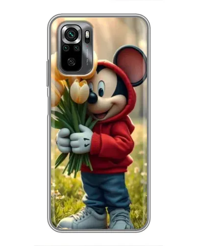 Чехол для Xiaomi POCO M5s с картинкой «Микки с тюльпанами»