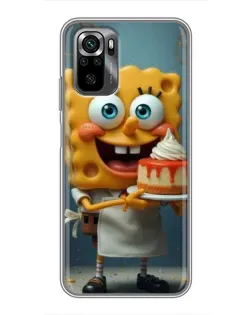 Чехол для Xiaomi POCO M5s с картинкой «Повар Спанч Боб»