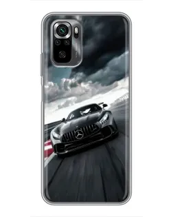 Чехол для Xiaomi POCO M5s с картинкой «Гоночный Mercedes AMG»
