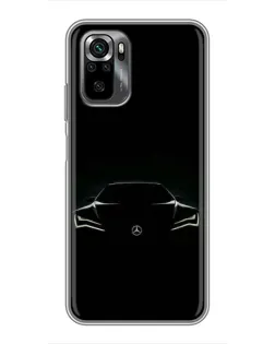 Чехол для Xiaomi POCO M5s с картинкой «Mercedes — силуэт авто»