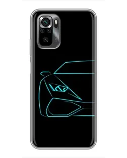Чехол для Xiaomi POCO M5s с картинкой «Голубой силуэт Lamborghini» Чехол для Xiaomi POCO M5s с картинкой «Голубой силуэт Lamborghini»