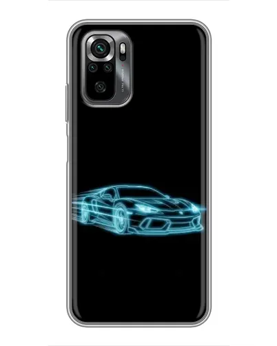 Чехол для Xiaomi POCO M5s с картинкой «Неоновый контур Lamborghini»