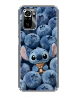 Чехол для Xiaomi POCO M5s с картинкой «Стич и голубика»