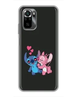 Чехол для Xiaomi POCO M5s с картинкой «Анжел целует Стича»