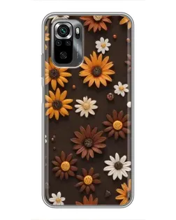 Чехол для Xiaomi POCO M5s с картинкой «Узор из маленьких подсолнухов»