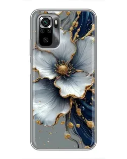 Чехол для Xiaomi POCO M5s с картинкой «Белый цветок и золотой флюид»