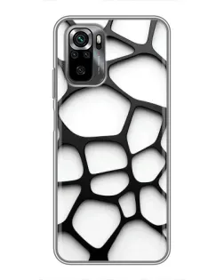 Чохол для Xiaomi POCO M5s з картинкою «Біла об'ємна сітка»