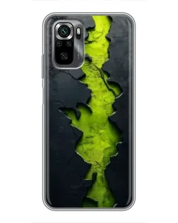 Чехол для Xiaomi POCO M5s с картинкой «Салатовый разлом скалы»