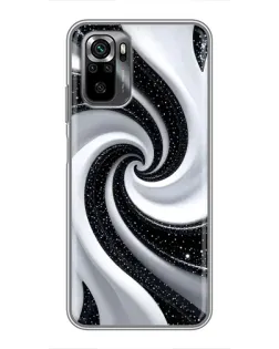 Чехол для Xiaomi POCO M5s с картинкой «Черно-белая спираль»