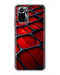 Чехол для Xiaomi POCO M5s с картинкой «Красная глянцевая сетка»