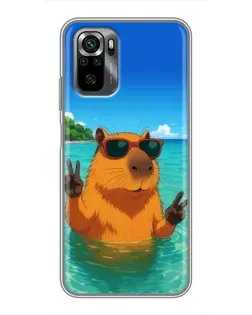 Чехол для Xiaomi POCO M5s с картинкой «Морская капибара»