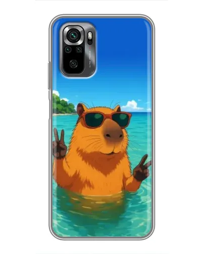 Чехол для Xiaomi POCO M5s с картинкой «Морская капибара»