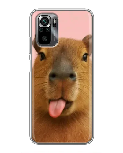 Чехол для Xiaomi POCO M5s с картинкой «Капибара с языком»