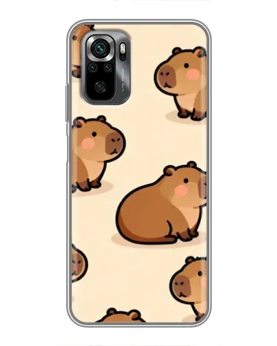 Чехол для Xiaomi POCO M5s с картинкой «Паттерн милых капибар»