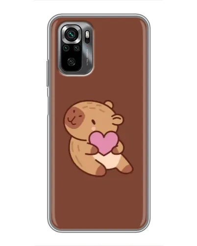 Чехол для Xiaomi POCO M5s с картинкой «Капибара с сердцем»
