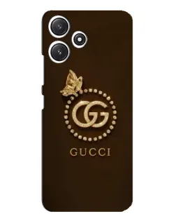 Чехол для Xiaomi POCO M6 Pro (5G) с картинкой «Gucci — золотая бабочка»