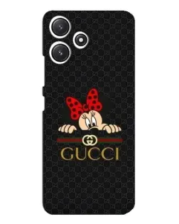 Чехол для Xiaomi POCO M6 Pro (5G) с картинкой «Минни Маус Gucci — черный»