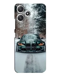 Чехол для Xiaomi POCO M6 Pro (5G) с картинкой «BMW в зимнем лесу»