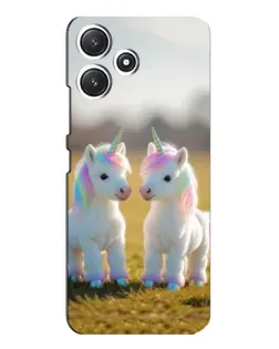 Чехол для Xiaomi POCO M6 Pro (5G) с картинкой «Пара единорогов»
