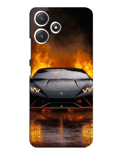 Чехол для Xiaomi POCO M6 Pro (5G) с картинкой «Lamborghini в огне»