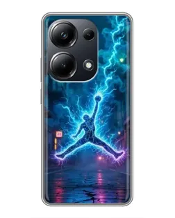Чехол для Xiaomi POCO M6 Pro с картинкой «Jordan Gold Jumpman»