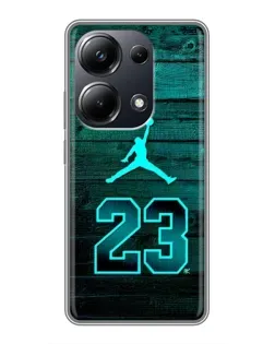Чехол для Xiaomi POCO M6 Pro с картинкой «Jordan Cyan 23»
