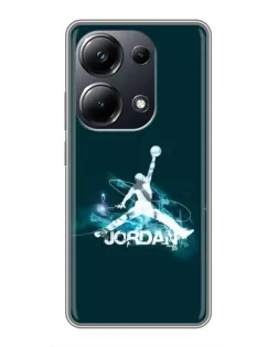 Чехол для Xiaomi POCO M6 Pro с картинкой «Jordan Blue Fire»