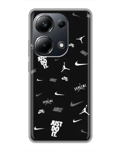 Чехол для Xiaomi POCO M6 Pro с картинкой «Nike Black Pattern» Чехол для Xiaomi POCO M6 Pro с картинкой «Nike Black Pattern»