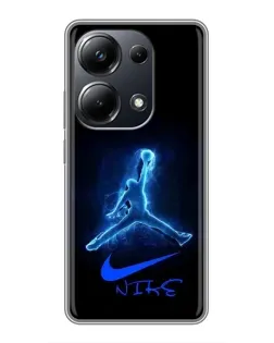 Чехол для Xiaomi POCO M6 Pro с картинкой «Jordan Neon Blue»
