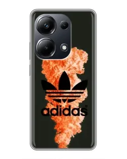 Чехол для Xiaomi POCO M6 Pro с картинкой «Оранжевый дым Adidas»