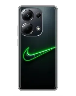 Чехол для Xiaomi POCO M6 Pro с картинкой «Неоновый контур Nike»