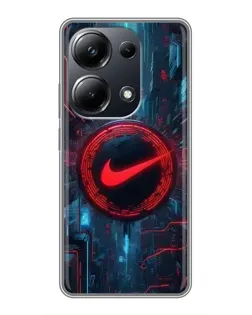 Чехол для Xiaomi POCO M6 Pro с картинкой «Техногенный стиль Nike»