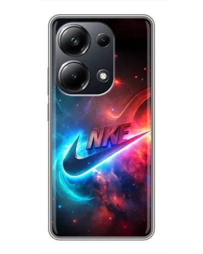Чехол для Xiaomi POCO M6 Pro с картинкой «Огненный логотип Nike»