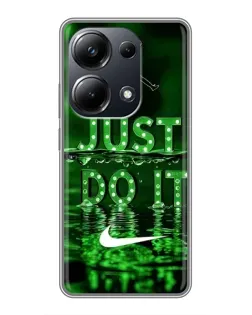 Чехол для Xiaomi POCO M6 Pro с картинкой «Зеленый неоновый Nike»