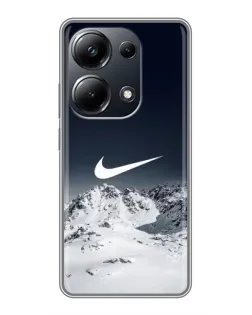 Чехол для Xiaomi POCO M6 Pro с картинкой «Nike — зимние горы»